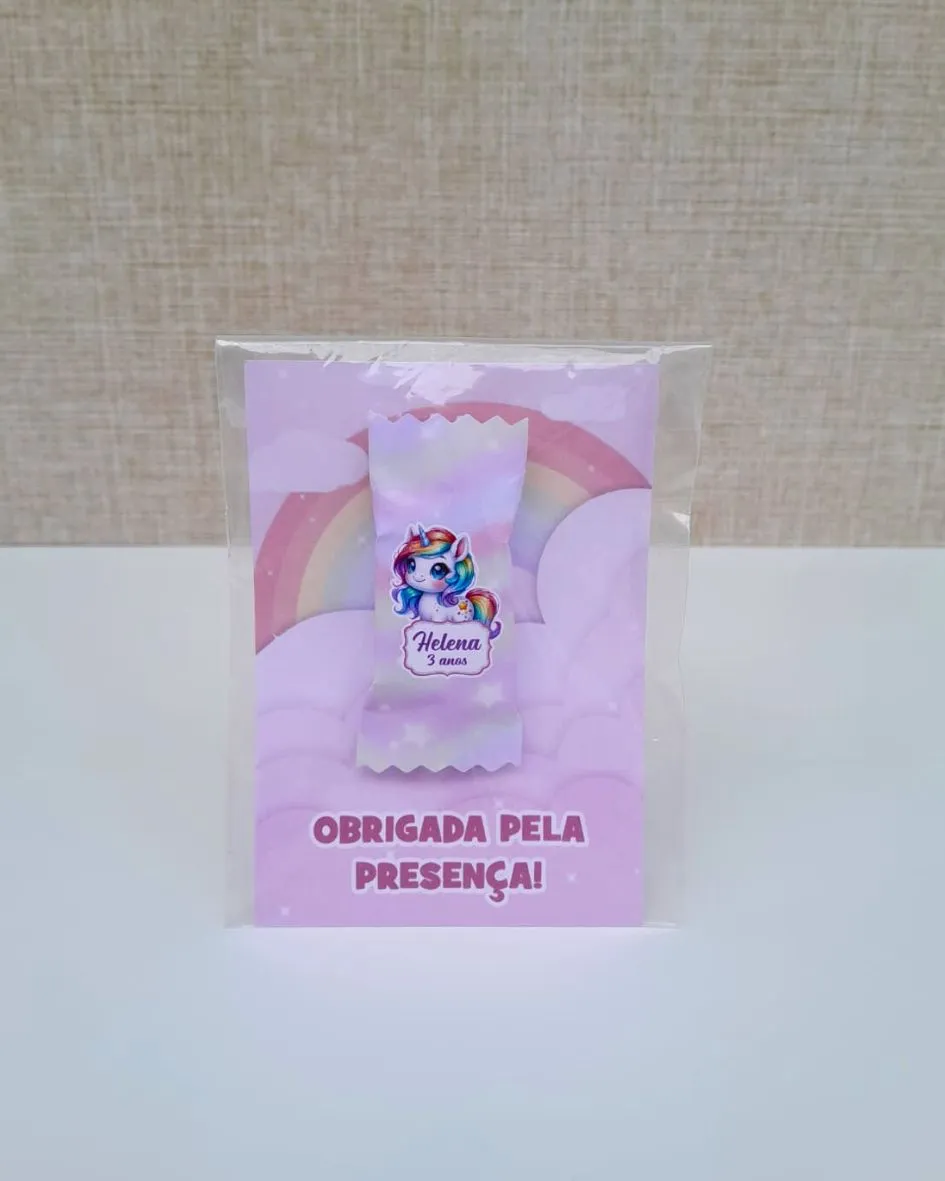 Bala personalizada para festas infantis - Lilás Personalizados