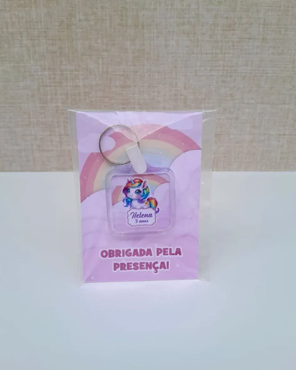 Chaveiro personalizado para lembrancinha de aniversário - Acrílico